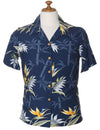 Camp Hawaiian Rayon Blouse Bamboo Paradise Navy Paradise Found