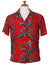 Camp Blouse Jungle Bird Parrots Magnum PI Design Red