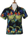 Parrots Paradise Camp Shirt for Women Black
