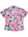 Women's Fitted Rayon Blouse White Tiare Pink