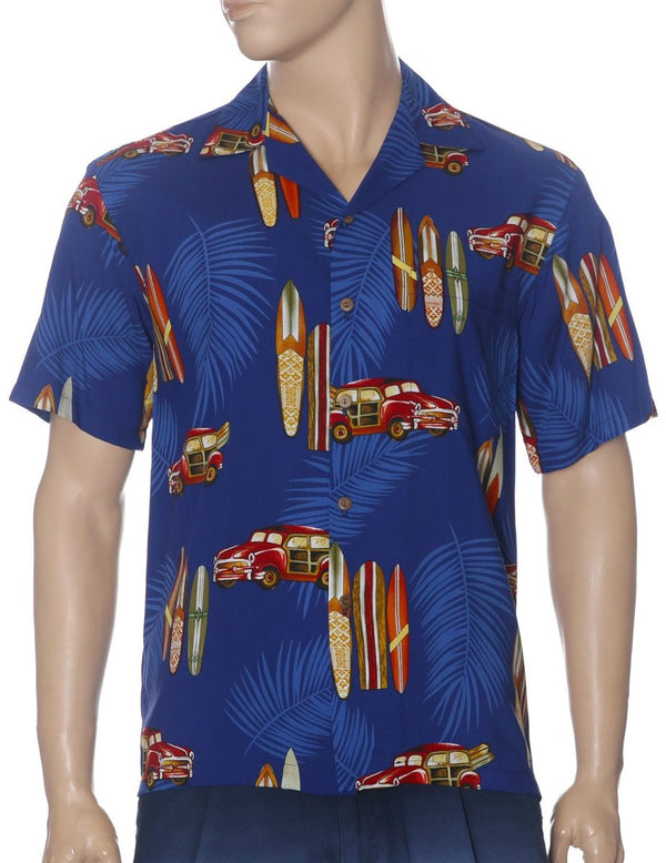 Woody Surf Shirt Navy Two Palms